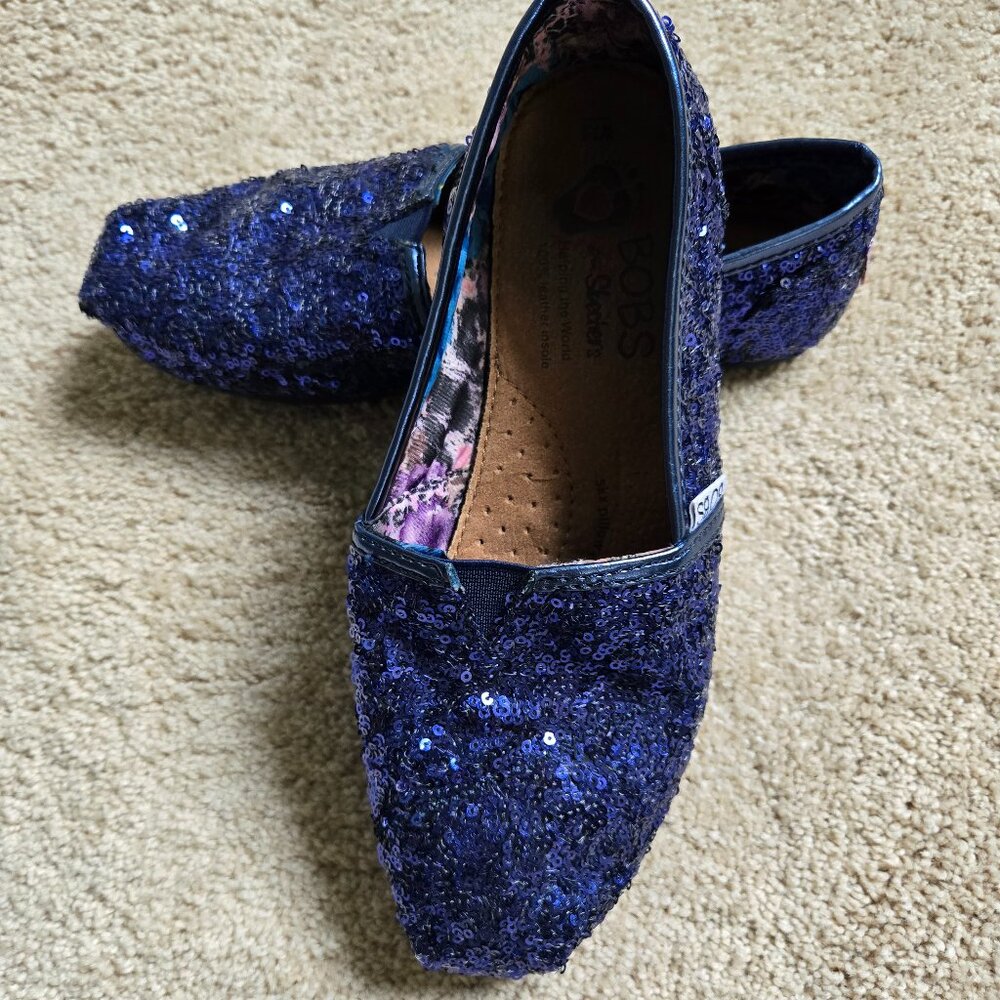 Bobs blue sequined size 7.5  Perfect for July 4th!